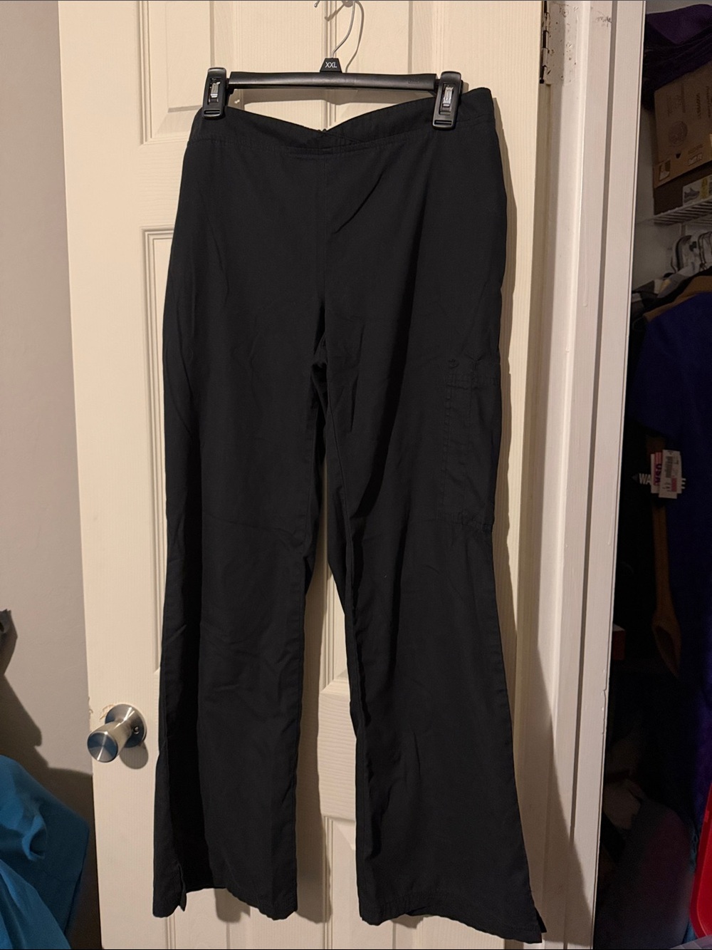 #367 Black Wide-Leg Women's Scrub Pants